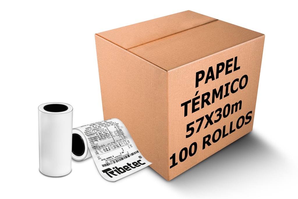 100 Rollos Papel Térmico 57x30 Mm Imp. Portátil Terminal