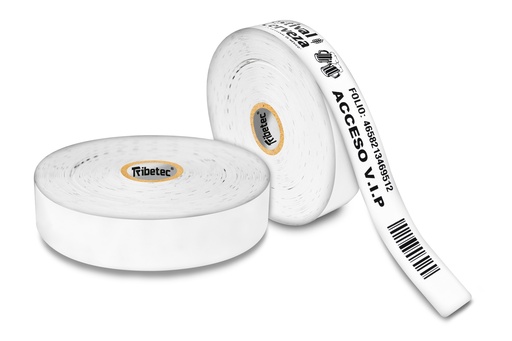[025260BB091P000KC1N250] 250 Pulseras Brazaletes PlÃ¡stico Impresora Térmica Ribetec Blanco