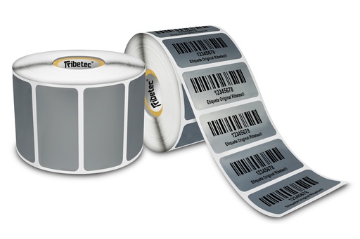 [051025PL011P0000C1G1K0] Etiqueta Activo Fijo Poliester Plata 51x25 Mm Rollo 1,000 Pz